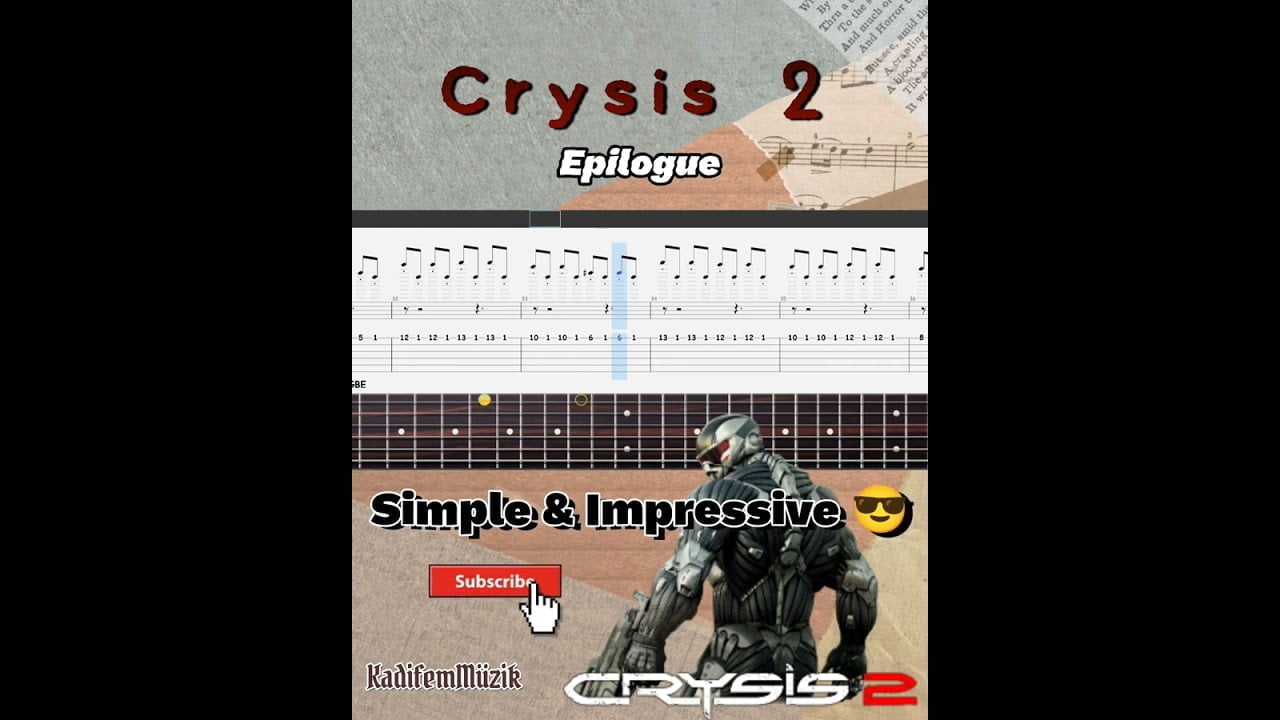 Best part of Crysis 2-Epilogue Easy Fingerstyle Guitar Tutorial Tabs