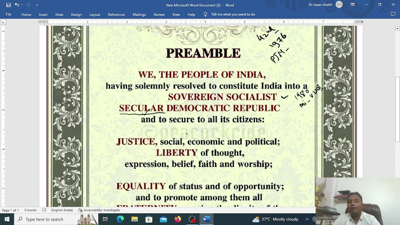 Preamble of the Indian Constitution