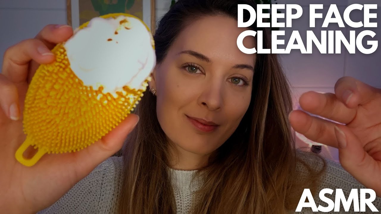 ASMR | Face cleaning | Taking care of you (Water | Soap | Foam | Soft spoken)